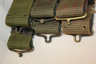 US Military Issue Vietnam Era Nylon OD Green Pistol Belt Brass Buckle Belt Large 3