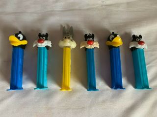 Pez - 6 Warner Brothers Pez - 1 Buggs Bunny,  2 Daffy Ducks And 3 Sylvester