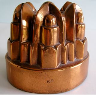 Lipstick Crown Shape Copper Mold Antique/vintage 2 Cup Mold Marked 60