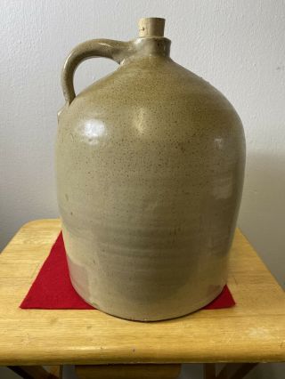Antique Unmarked Salt Glazed Beehive Stoneware Whiskey Jug Crock,  Large 11 "