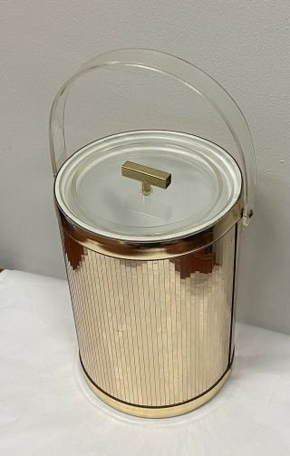 Vintage Mid Century Modern George Briard Gold Mirror Ice Bucket