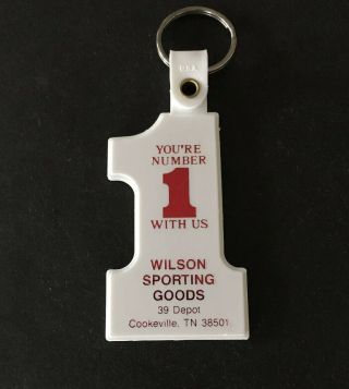 Vintage Keychain Wilson Sporting Goods Key Fob Ring Cookeville,  Tn Made In Usa