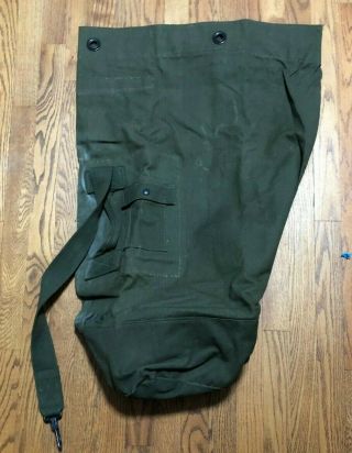 Vintage Vietnam Era Us Army Canvas Duffel Bag Od Green Military Issue Named