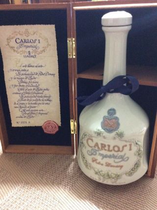 Lladro Carlos 1 Imperial Empty Liquor Decanter With Collector’s Wooden Box 1571a