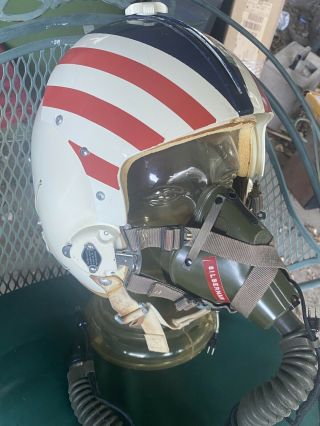Korea Vietnam War Era Usaf American Fighter Pilot Doctors Helmet W/ Oxygen Mask