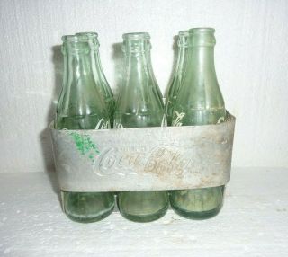 Vintage Coca Cola Coke Aluminum Metal 6 - Pack Bottle Holder Drink Carrier