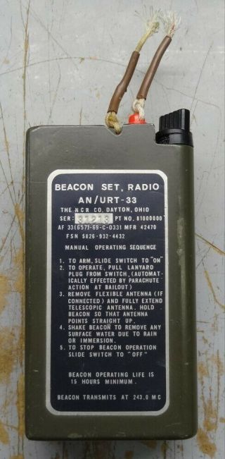 Vietnam War Era - An/urt - 33 Radio Beacon Set - 1969 Dated