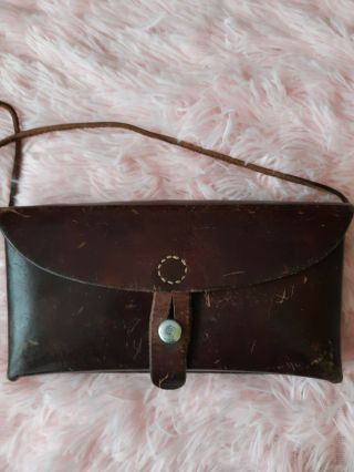 Vintage 60s Swiss Army Leather Bag Military Pouch Map 1963 Th.  Gunzenreiner 2