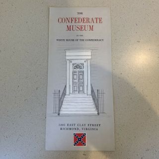 Confederate Museum White House Of Confederacy Richmond Virginia Brochure Va 60s