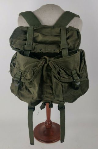 Vietnam Era Arvn Ranger Us Army Green Rucksack W/ Metal Frame Unmarked W/ Rope