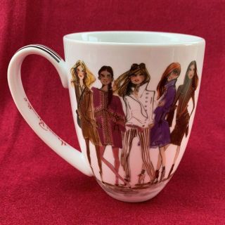 Henri Bendel Fashion Girls Bone China Large Coffee Cup Mug Rare Luxury Decor 1