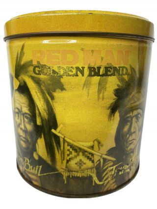 Vintage 1988 Red Man Golden Blend Limited Edition Tin Can Native American 6x6