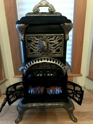 Antq Gas/propane Parlor Stove Called " Eriez " No.  5 Made In Erie Pa