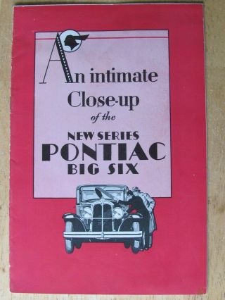 C 1930 Car Advertising Brochure Series,  Pontiac Big Six,  Oakland