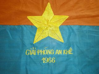 FLAG - 1966 - Viet Cong - AN KHE - (The Golf Course) - NLF - Vietnam War - 7503 3