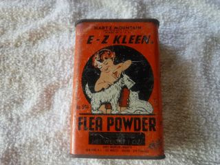 Hartz Mountain Flea Powder Advertising Tin Orange Vintage Pet - Rare 504