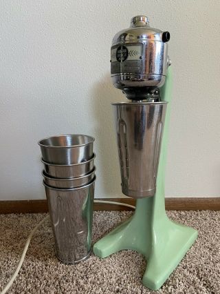 Vintage Hamilton Beach Jadeite Green Malt Milk Shake Mixer No 18 Great