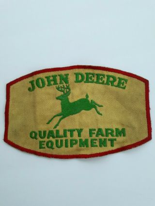 Vintage Old John Deere Embroidered Uniform Patch Farm Tractor Equipment Sign