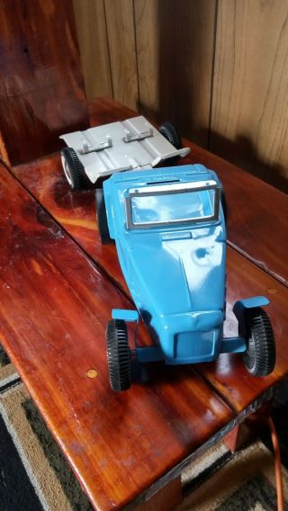 Vintage Buddy L Blue Roadster With Trailer Parts