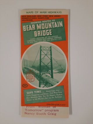 Bear Mountain Bridge York State Map Guide Travel 1930s Photos Hudson