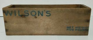 Vintage Wooden Cheese Box Wilson’s 5 Lb Chicago Illinois Wood Crate American
