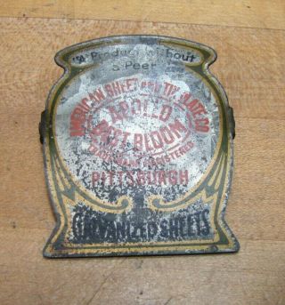 American Sheet & Tin Plate Co Pittsburgh Old Metal Advertising Paper Clip