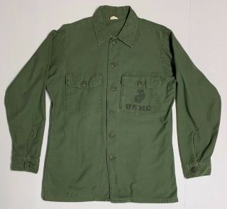 1968 Dated Usmc Cotton Sateen Og - 107 Shirt,  15 1/2 X 33