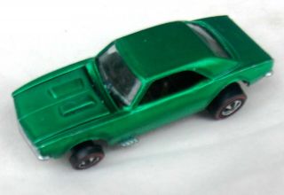 Vintage 1968 Mattel Hot Wheels Redline Green Custom Camaro