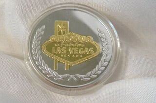 Vintage Welcome To Fabulous Las Vegas Multi Tone Coin Show Girl Back,  Sign