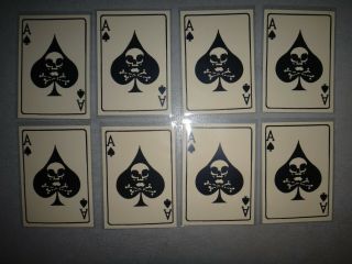 8 Vietnam War Ace Of Spade " Death Skull " Propaganda Cards Old Stock,  Unissued