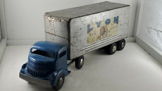 Vintage Smith Miller Lyon Van Line Truck &Trailer 1950s toy 3