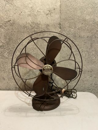 Vintage Delco Electric Fan 10” Northeaster Art Deco Oscillating Fan