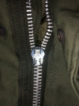 Olive Green M - 65 Field Jacket With Liner Medium Regular.  Zipper Pull Tab Missing