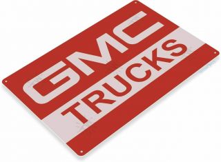 Gmc Trucks Sign Garage Auto Shop Mechanic Dealer Tin Metal Decor Sign