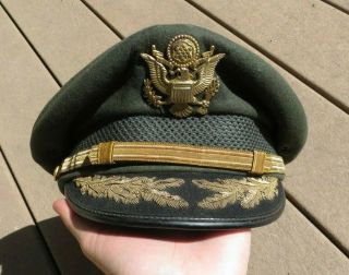 Vietnam Era Us Army Military Field Grade Officer Dress Cap Hat