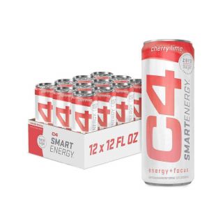 C4 Smart Natural Energy Drinks With Zero Sugar & Calories Cherry Lime 12 Pack