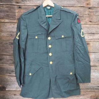 Vintage Us Army Green Dress Jacket Coat First Army Class A Private Vietnam Era