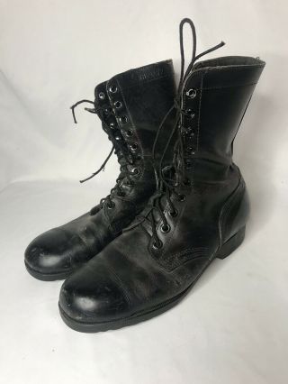Vintage Ro Search 1972 Black Leather Vietnam War Military Combat Boots 11 R