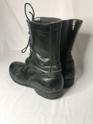 VINTAGE RO SEARCH 1972 BLACK LEATHER VIETNAM WAR MILITARY COMBAT BOOTS 11 R 3