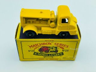 Vintage Matchbox Lesney 28 Compressor Lorry Yellow Regular Wheel