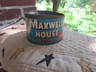 Vintage Coffee Tin Can Maxwell House Nj Advertising General Store Primitive 1