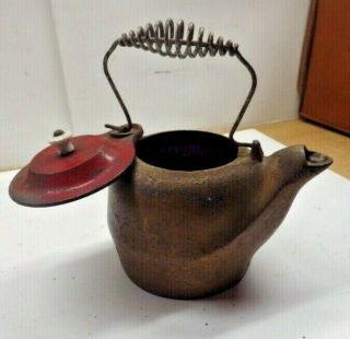 Rare Antique Sydney Wagner Ware Early Holloware Cast Iron Tea Kettle