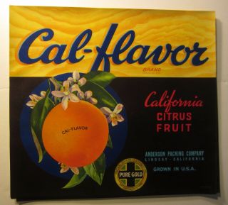 Of 25 Old Vintage - Cal - Flavor Orange Labels - Lindsay Ca.