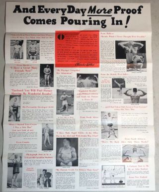 Vintage Charles Atlas Bodybuilding 17” X 22” Fold Out Ad