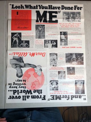 Vintage CHARLES ATLAS Bodybuilding 17” X 22” Fold Out Ad 3
