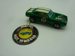 Vintage Redline Hot Wheels Heavy Chevy Green W/white Interior W/button Fz