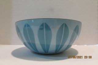 Catherine Holm Enamelware 8 Inch Light Blue Dark Blue Lotus Pattern Bowl