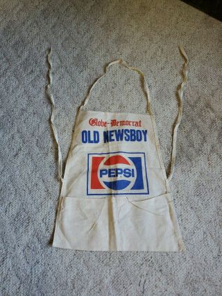 Vintage 1960 - 70 Pepsi - Cola Newspaper Boy Apron Globe Democrat