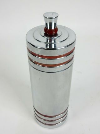 Art Deco Era Chase Cocktail Shaker With Red Stripes Bakalite