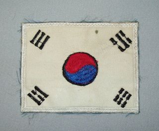 Old Vtg Ca 1970s Us Army Unit Shoulder Patch Korean Flag Dmz Theater Made
